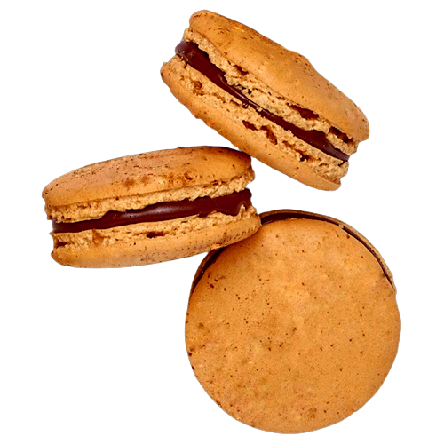 Macaron caramel-chocolat lait