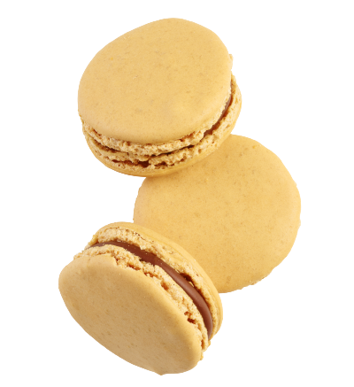 Macaron caramel-chocolat lait