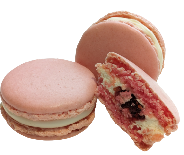 Macaron rose confit framboise